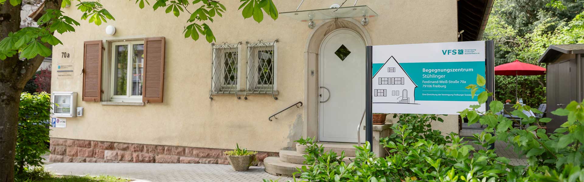 Hausansicht des Begegnungszentrums Stühlinger